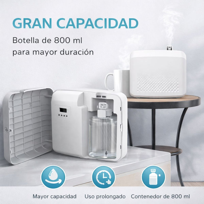 Difusor de Aromas Profesional 800 ml con Bluetooth y Conexión HVAC. Aromatizador Inteligente para Hogar, Oficina y Espacios Comerciales. Ambientador. Aromaterapia.