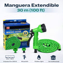 Manguera Expandible de Jardín 30 m (100 ft) Color Verde con Pistola de Alta Presión Riego y Lavado Multifuncional A Prueba De Explosiones.