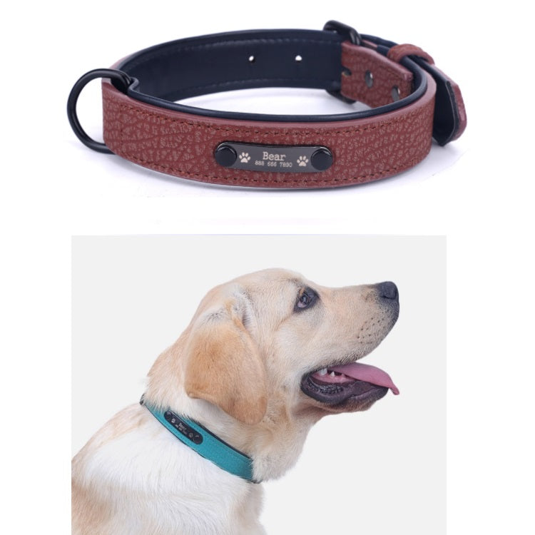 Collar de cuero para mascotas, Talla M: 39X2.2cm (Largo x Ancho) Color Rojo