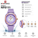 Naviforce Reloj Analógico Morado con Correa de Silicona, Diámetro de 37 mm, Cristal Acrílico HD y Resistencia al Agua 5 ATM.