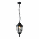 Lámpara Colgante Tipo Farol Para Exterior Negro 1XE27 170x250x530mm. Ideal para jardines, terrazas, patios. Estilo Clásico. Lámpara de Techo para Exteriores.