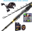 Kit caña 1.8 m Telescópica Mano izquierda casting