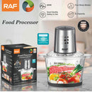 Procesador de Alimentos 800W Bowl Vidrio 2L con 4 Cuchillas Espirales. 110V/60 Hz. Mezclador de Alimentos