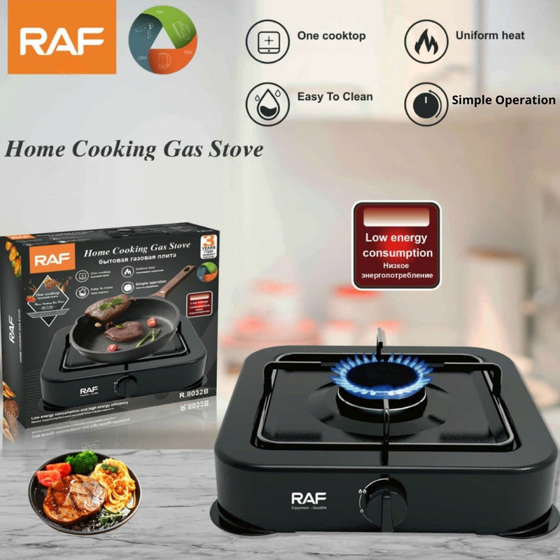 Estufa de Gas  1 quemador Negra.  Bajo Consumo. Control Perilla. Encendido Eléctrico. Cocina Portátil.