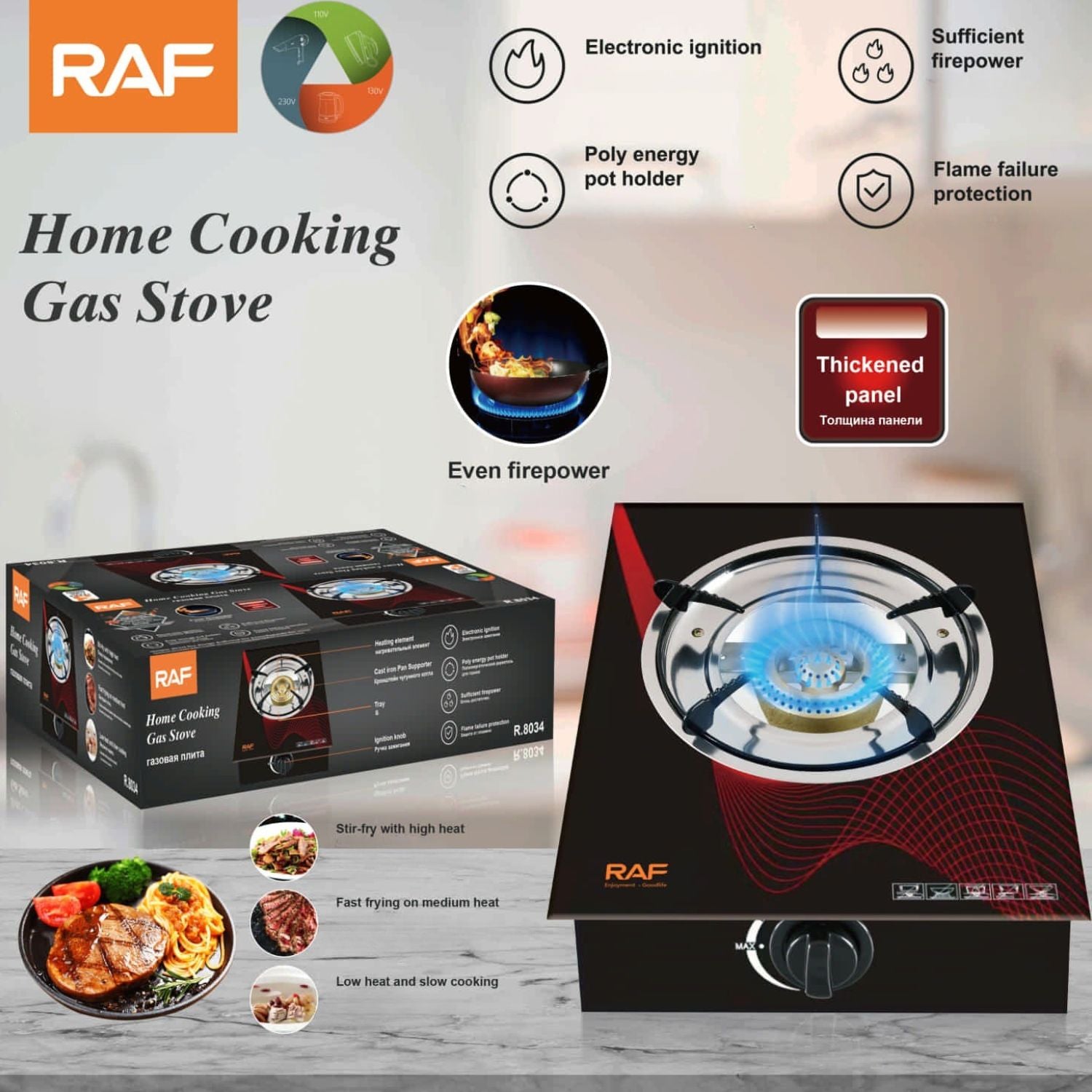 Estufa de Gas de 1 Quemador con Encendido Electrónico y Panel Reforzado. Estufa de mesa a gas