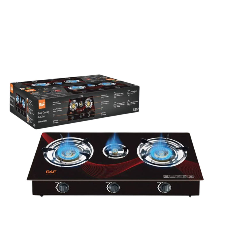 Estufa de Gas 3 Quemadores con Encendido Electrónico y Panel Reforzado. Estufa de mesa a gas