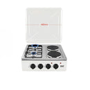 Estufa Combinada de 4 Quemadores 1000W (2 Gas y 2 Eléctricos) con Tapa y Control Perilla.  Cocina Portátil.