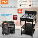 Estufa de Gas Portátil de 4 Quemadores para Cocina y Camping con control de Perilla. Cocina a Gas con Repisas.