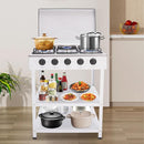 Estufa de Gas Portátil de 5 Quemadores para Cocina y Camping con control de Perilla. Cocina a Gas con Repisas.