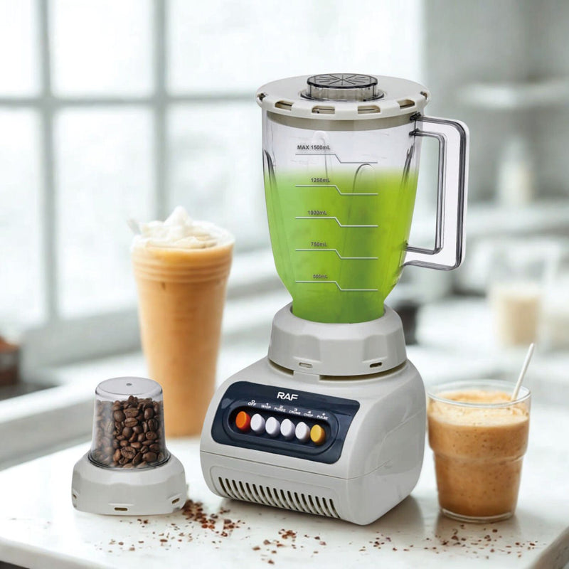 Licuadora 200W 110V/60Hz  1.5L con Molino 2 en 1  4 Cuchillas y 5 Velocidades. Fácil de Limpiar. Blender