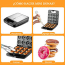 Máquina para Mini Donas 1400W con Revestimiento Antiadherente y Doble Cocción 110V /60hz. Donut Maker