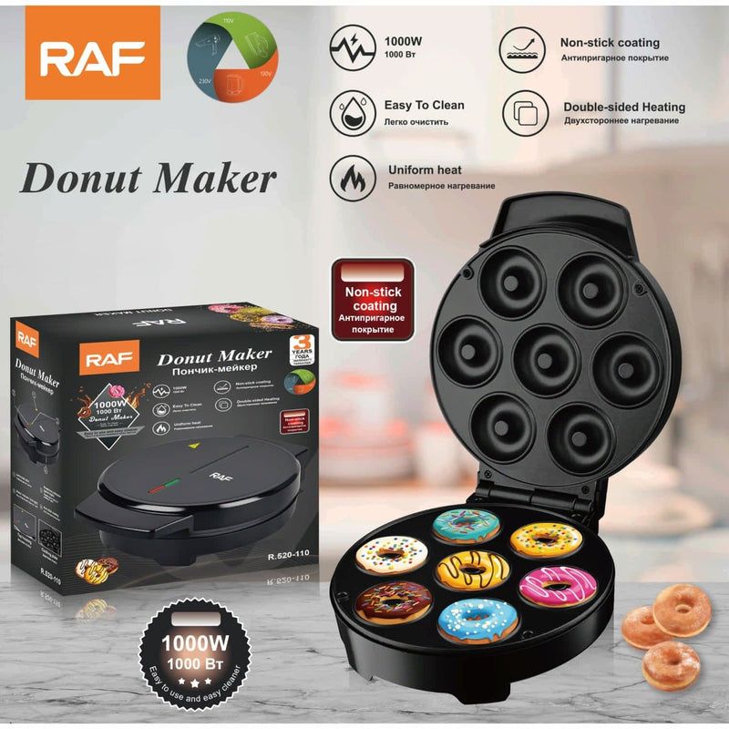 Máquina para Mini Donas 1000W con cocción Doble y Placas Antiadherentes 110V /60hz. Donut Maker