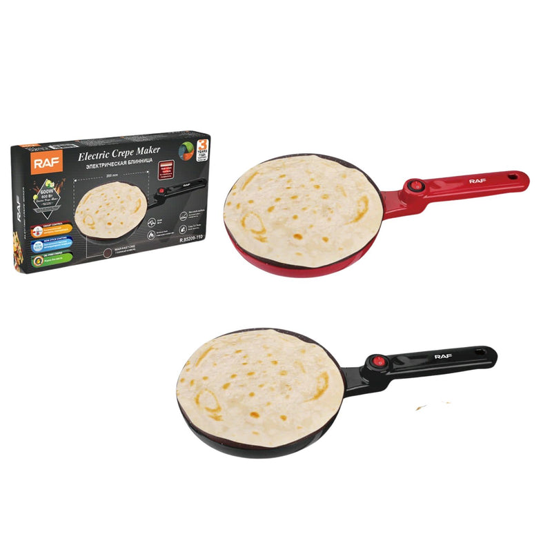 Crepera Eléctrica 600W Antiadherente y Control de Temperatura. 110V /60hz. Panquequera Eléctrica
