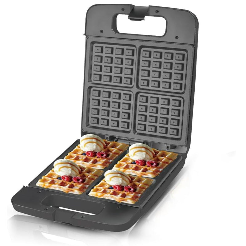 Waflera Eléctrica 750W con Revestimiento Antiadherente y Doble Calor. 110V /60hz. Plancha para Waffles