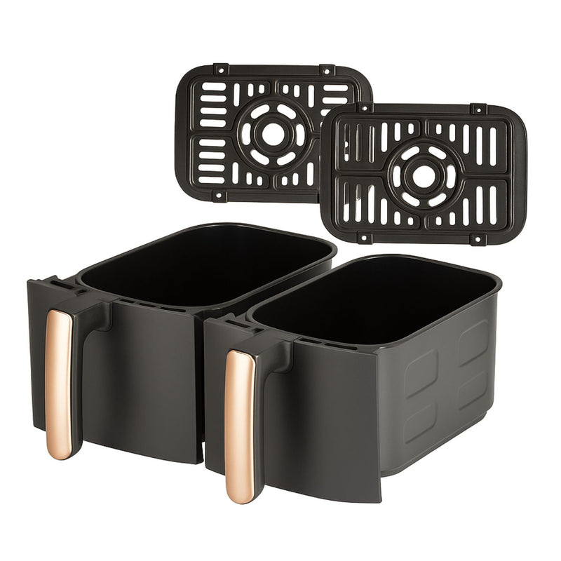 Freidora de Aire 8L  1800W 110V 60Hz Control  Doble Antiadherente  360°  Calor Express Temp 80-200°C   Air Frier