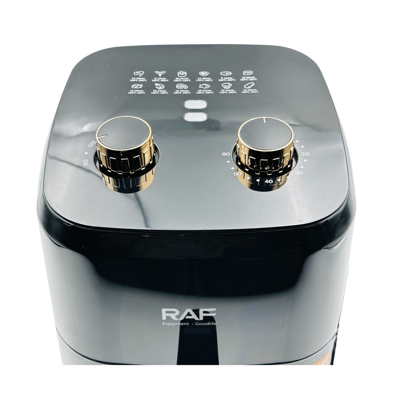 Freidora de Aire 3L 1300W 110V 60Hz Control de Perilla  Antiadherente 360° Multipropósito  Aceite 80% Air Frier