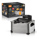 Freidora de Aceite 5L 2000W con doble canasta acero inoxidable con control de temperatura. Freidora de Aceite.