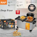 Freidora de Aceite 5L 2000W con doble canasta acero inoxidable con control de temperatura. Freidora de Aceite.