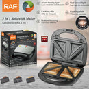 Sandwichera 3 en 1 850W con Placas Intercambiables para Sandwich Waffles y Grill