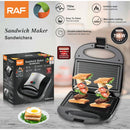 Sandwichera 750W con Placas antiadherentes y Calor uniforme de Doble Cara. 110V /60hz.  Plancha para Emparedados