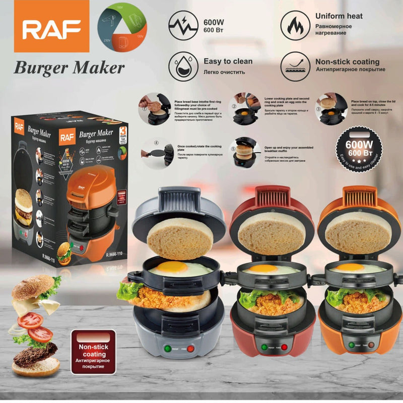 Tostadora para Hamburguesas y Muffins  600W con placas antiadherentes.  110V /60hz. Tostadora para Sandwiches