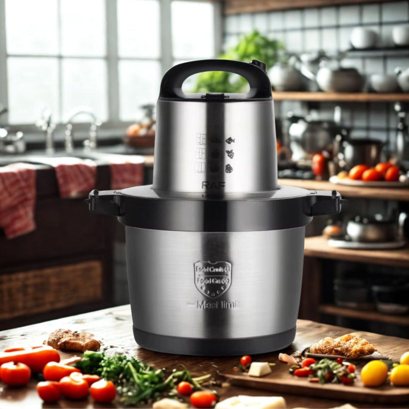 Procesador de Alimentos 1000W 6L  con Cuchillas de 4 Hojas y Bajo Ruido. 110V/60 Hz  Mezclador de Alimentos