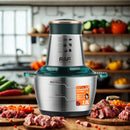 Procesador de Alimentos 400W 2L con Cuchillas en Espiral, Bajo Ruido. 110V/60 Hz.  Mezclador de Alimentos