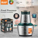 Procesador de Alimentos 400W 2L con Cuchillas en Espiral, Bajo Ruido. 110V/60 Hz.  Mezclador de Alimentos