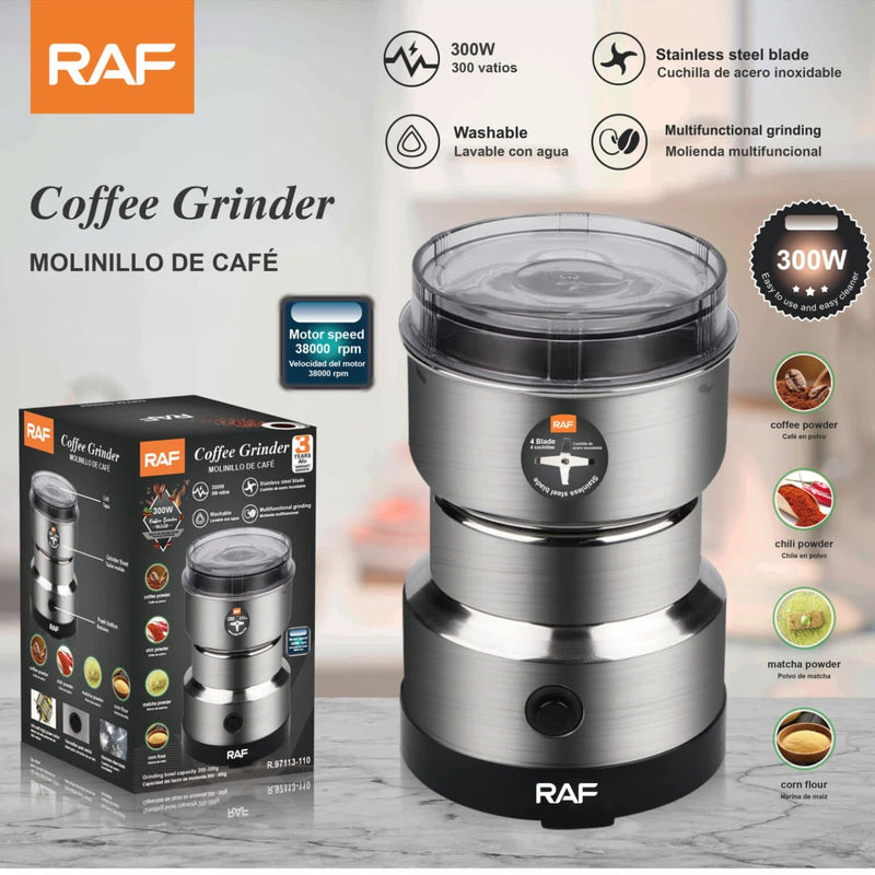 Molinillo de Café 300W con 8 Cuchillas Inoxidables y Motor 38000rpm 110V/60 Hz.  Molienda.