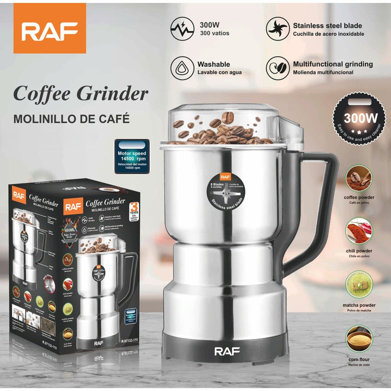 Molinillo de Café 300W con Cuchilla Inoxidable y Molienda Multifuncional 110V/60 Hz. Moledor.