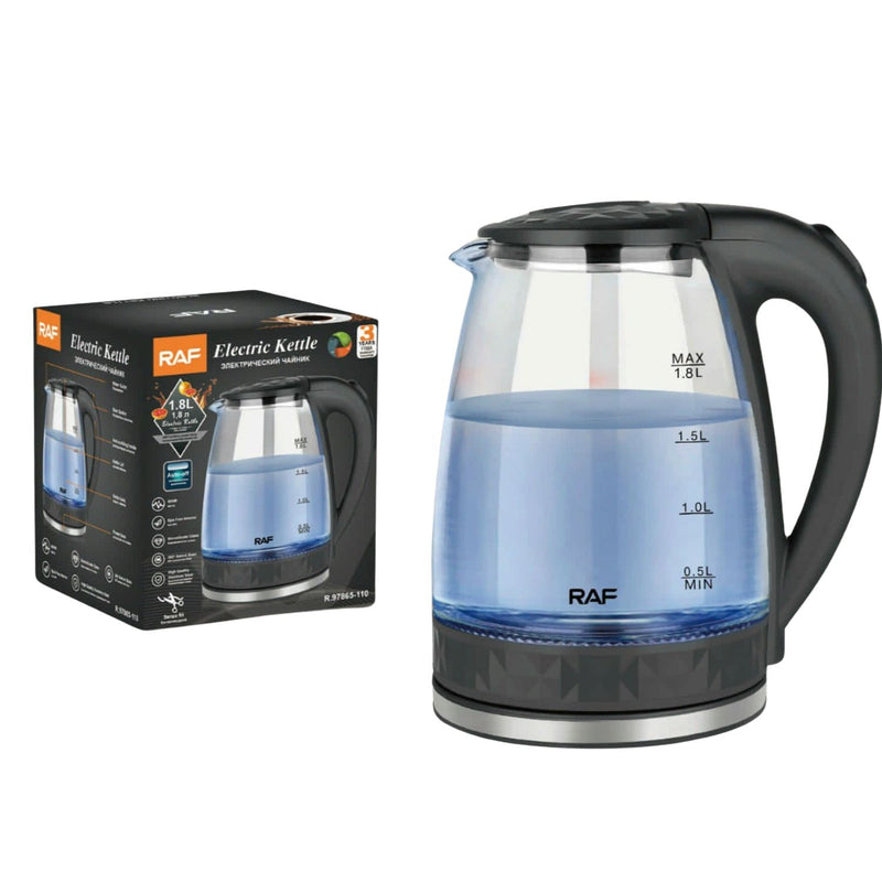 Hervidor Eléctrico 800W 1.8L sin BPA con base giratoria 360° Vidrio 110V /60hz. Tetera Eléctrica