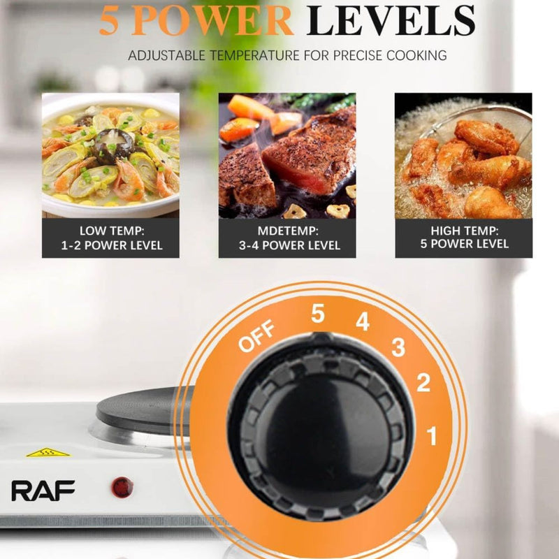 Estufa Eléctrica Portátil Individual 1000W 110V 60Hz  Antiadherente y Calor Uniforme.  Cocina Eléctrica