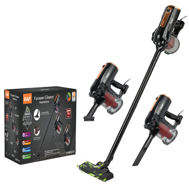 Aspiradora 3 en 1 600W con Filtro Lavable Ciclónico y Caja de Polvo 500ml 110V/60 Hz