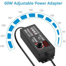 Adaptador De Corriente Con Pantalla Y Regulador De Voltaje, AC/DC  3V A 12V – 10A.