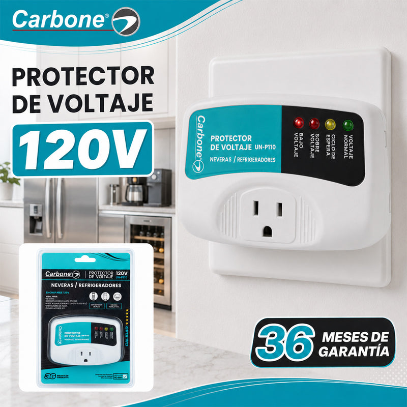 Protector De Voltaje 120V 50/60Hz.Corriente 10A. Ideal Para Electrodomésticos y Equipos Electrónicos con Retardo 180 Seg (3Min)