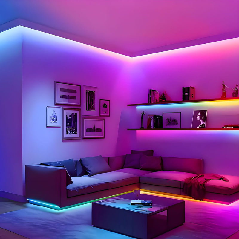 Tira LED Neón RGB 20M 60 luces Bluetooth Con Control Remoto de 24 teclas y app. Cinta De Luz Flexible IP65 A Prueba De Agua. Luces LED Decorativas.