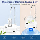 Dispensador de Agua Eléctrico. Bomba Automática de Un Solo toque para garrafón o garrafa de agua (tubo de extracción de 1.2m). Color Blanco.