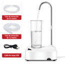 Dispensador de Agua Eléctrico. Bomba Automática de Un Solo toque para garrafón o garrafa de agua (tubo de extracción de 1.2m). Color Blanco.