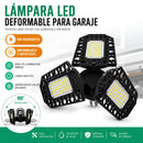 Lámpara LED Ajustable para Garaje 80W E27. Luz Cálida con Paneles Plegables 90°. Foco Bombillo para Taller, Depósito y Almacén.