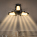 Lámpara LED Ajustable para Garaje 80W E27. Luz Cálida con Paneles Plegables 90°. Foco Bombillo para Taller, Depósito y Almacén.