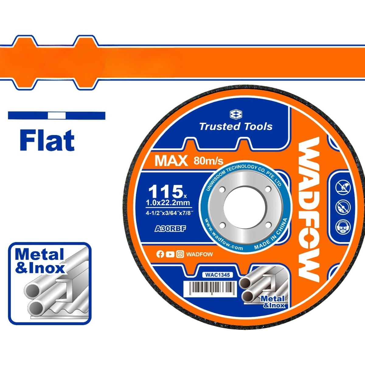 Discos de Corte de Metal y Acero Inoxidable. Plano.