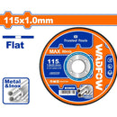 Disco Corte de Metal y Acero Inoxidable 115x1.0mm. Plano.