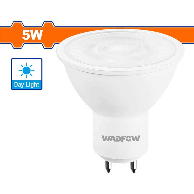 Bombillo Reflector LED 5W 6500K 100~240V/50-60Hz. Luz Diurna. 15000 horas. 400 Lumens. Base MR16.