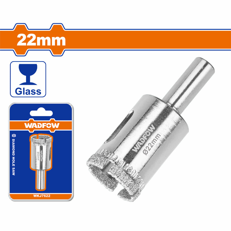 Broca sacabocado diamantada para piedra y cerámica Diam: 22mm Corte con agua: 25mm