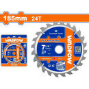 Disco de corte sierra TCT 185mm. 24T. Anillo reductor: 16mm. Para usar en corte de madera.