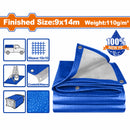 Lona Polietileno Azul 9x14m Peso: 110g/m2. Espesor: 0.15mm. Ambos lados laminados. Impermeable.