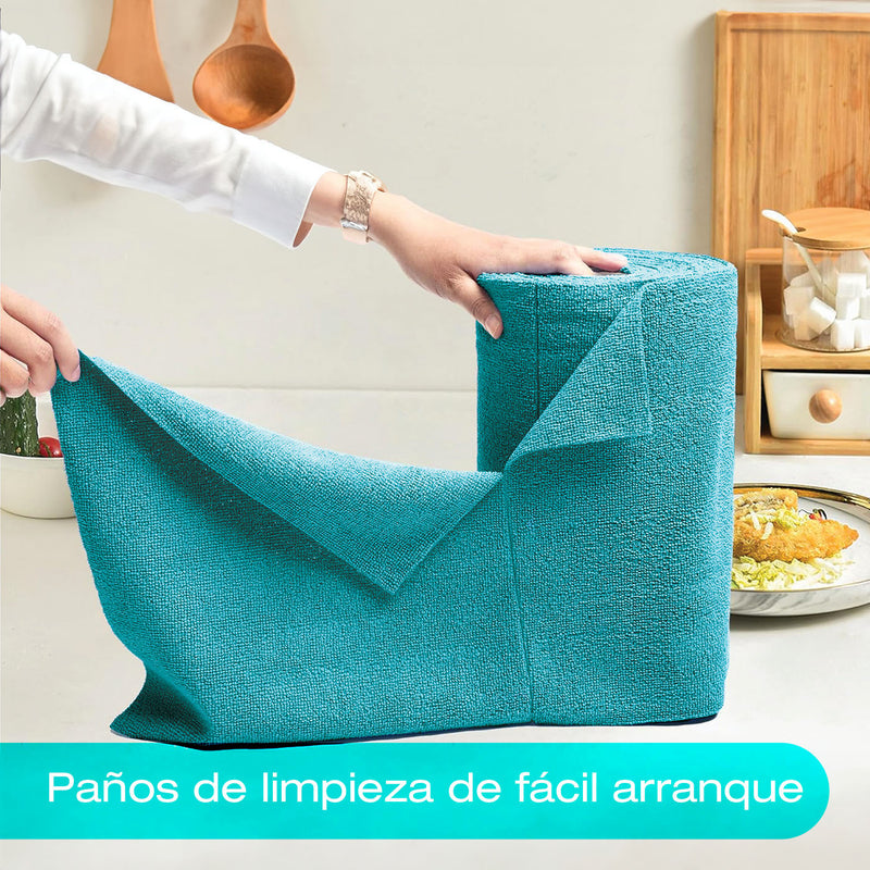 Paños de microfibra Rollo 50pcs toallas 12”x12” (30x30cm).  Super absorbentes - Reutilizables