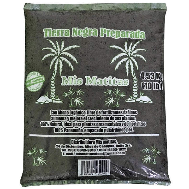 Tierra negra con abono orgánico, 10lbs/4.53kg