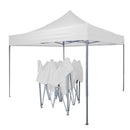 Tolda gazebo plegable 3m x 3m de color blanco. Incluye bolsa para fácil traslado