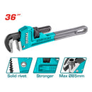 Llave de tubo forjada acero alta calidad. Remache sólido.Diámetro Max sujeción: 36mm.  36"